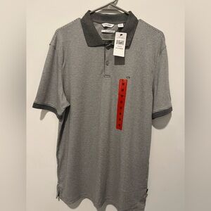 Calvin Klein Liquid Touch Polo Shirt Medium Grey Heather Size M